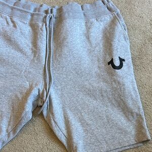 True Religion Men's Athletic Light Gray Shorts